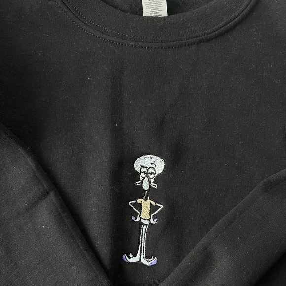 EMBROIDER- GRUMPY SQUIDWARD SWEATSHIRT - Picture 4 of 7